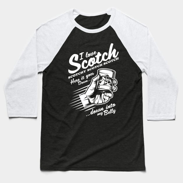 Ron Burgundy I Love Scotch - Scotchy Scotch Scotch Baseball T-Shirt by Meta Cortex